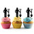 TA1096 Worker Construction Digging Silhouette Party Wedding Birthday Acrylic Cupcake Toppers Decor 10 pcs