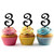 TA1098 Number Three Silhouette Party Wedding Birthday Acrylic Cupcake Toppers Decor 10 pcs