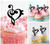 TA1163 Music Love Heart Silhouette Party Wedding Birthday Acrylic Cupcake Toppers Decor 10 pcs