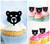 TA1178 Bear Head Silhouette Party Wedding Birthday Acrylic Cupcake Toppers Decor 10 pcs