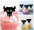 TA1179 Bull Head Silhouette Party Wedding Birthday Acrylic Cupcake Toppers Decor 10 pcs