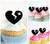 TA1181 Broken Heart Silhouette Party Wedding Birthday Acrylic Cupcake Toppers Decor 10 pcs