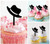 TA1183 Traveller Hat Silhouette Party Wedding Birthday Acrylic Cupcake Toppers Decor 10 pcs