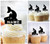 TA1185 Baby Shark Silhouette Party Wedding Birthday Acrylic Cupcake Toppers Decor 10 pcs