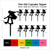 TA1203 Skateboard Girl Silhouette Party Wedding Birthday Acrylic Cupcake Toppers Decor 10 pcs