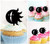 TA1204 Moon Sun Silhouette Party Wedding Birthday Acrylic Cupcake Toppers Decor 10 pcs