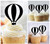 TA1205 Hot Air Balloon Silhouette Party Wedding Birthday Acrylic Cupcake Toppers Decor 10 pcs