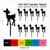 TA1209 Baby Deer Silhouette Party Wedding Birthday Acrylic Cupcake Toppers Decor 10 pcs