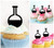 TA1231 Science Volumetric Flask Silhouette Party Wedding Birthday Acrylic Cupcake Toppers Decor 10 pcs