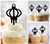 TA1245 Light Paper Lantern Silhouette Party Wedding Birthday Acrylic Cupcake Toppers Decor 10 pcs