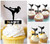 TA1246 Female Fighter Kickboxing Silhouette Party Wedding Birthday Acrylic Cupcake Toppers Decor 10 pcs