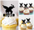 TA1256 Flying Elephant Silhouette Party Wedding Birthday Acrylic Cupcake Toppers Decor 10 pcs