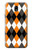 S3421 Black Orange White Argyle Plaid Case For Samsung Galaxy J7 (2018), J7 Aero, J7 Top, J7 Aura, J7 Crown, J7 Refine, J7 Eon, J7 V 2nd Gen, J7 Star