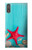 S3428 Aqua Wood Starfish Shell Case For Sony Xperia XZ