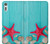 S3428 Aqua Wood Starfish Shell Case For Sony Xperia XZ