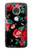 S3112 Rose Floral Pattern Black Case For Motorola Moto G7, Moto G7 Plus
