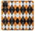S3421 Black Orange White Argyle Plaid Case For Google Pixel 4