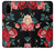 S3112 Rose Floral Pattern Black Case For Samsung Galaxy S20