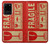 S3552 Vintage Fragile Label Art Case For Samsung Galaxy S20 Plus, Galaxy S20+