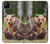 S3558 Bear Family Case For Google Pixel 4a