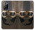 S2645 Vintage Brown Goggles Motorcycle Helmet Case For Samsung Galaxy Note 20 Ultra, Ultra 5G