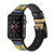 CA0132 African Baluba Leather & Silicone Smart Watch Band Strap For Apple Watch iWatch