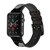 CA0181 Black Mamba Snake Leather & Silicone Smart Watch Band Strap For Apple Watch iWatch