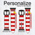 CA0285 Red and White Striped Leather & Silicone Smart Watch Band Strap For Apple Watch iWatch