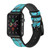 CA0406 Aqua Turquoise Gemstone Graphic Printed Leather & Silicone Smart Watch Band Strap For Apple Watch iWatch
