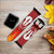 CA0446 Fire Red Devil Spear Symbol Leather & Silicone Smart Watch Band Strap For Apple Watch iWatch