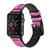 CA0485 Paris Pink Leather & Silicone Smart Watch Band Strap For Apple Watch iWatch