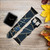 CA0774 Navy Blue Graphic Art Leather & Silicone Smart Watch Band Strap For Apple Watch iWatch