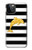 S2882 Black and White Striped Gold Dolphin Case For iPhone 12, iPhone 12 Pro