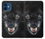 S2823 Black Wolf Blue Eyes Face Case For iPhone 12 mini