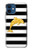 S2882 Black and White Striped Gold Dolphin Case For iPhone 12 mini