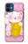 S3025 Pink Maneki Neko Lucky Cat Case For iPhone 12 mini