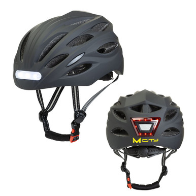 Casco deportivo con luz frontal y trasera LED para adultos