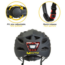 Casco deportivo con luz frontal y trasera LED para adultos 23225