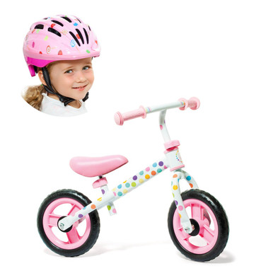 Bicicleta sin pedales Minibike Rosa Molto + Casco Rosa MLT