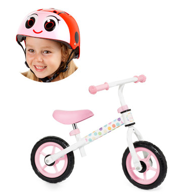 Bicicleta sin pedales Minibike Rosa Molto + Casco Mariquita