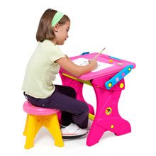 Bureau enfant avec tableau noir 2 en 1 rose