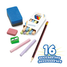 Bureau enfant avec tableau noir 2 en 1 rose