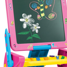 Bureau enfant avec tableau noir 2 en 1 rose