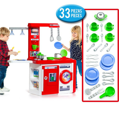 Cuisine pour enfants Molto Cuisine avec lampe + Set de Cuisine