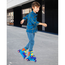 Patins à roues alignées pour enfants 3 patins en ligne bleu 22217