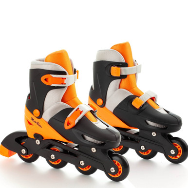 Patins à roulettes évolutifs Molto avec roues alignées pour enfants. Couleur orange.