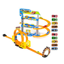 Parking jouet avec Double Looping + Pistes + 10 voitures