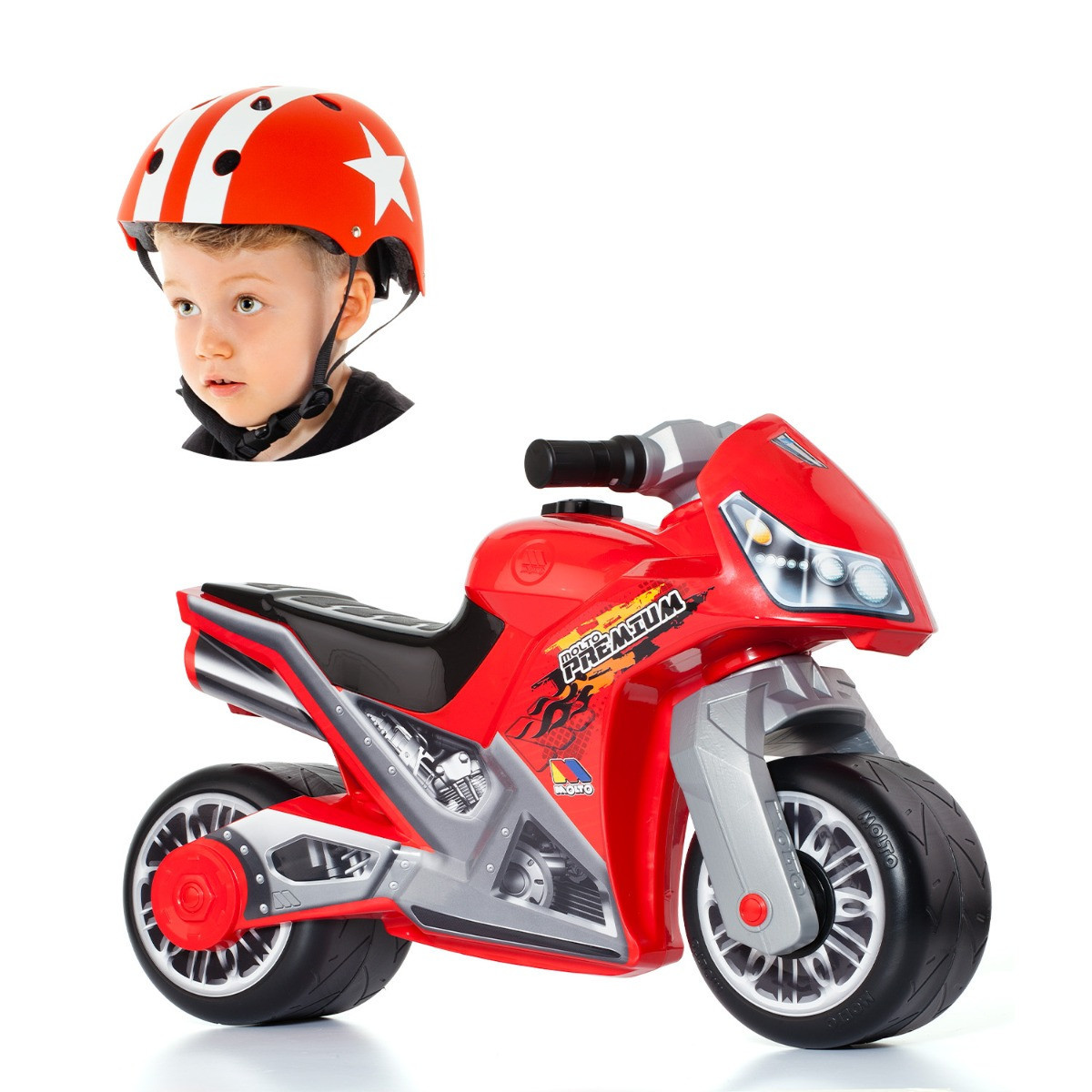 Moto Porteuse Molto Cross Premium Rouge + Casque Red Star 12221/WEB3
