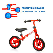 Minibike Molto Rouge sans pédales + Protections Bleues 24211/WEB2