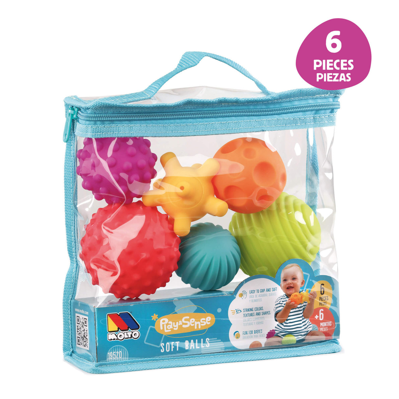 Sacchetto di palline sensoriali 6 pz. Molto